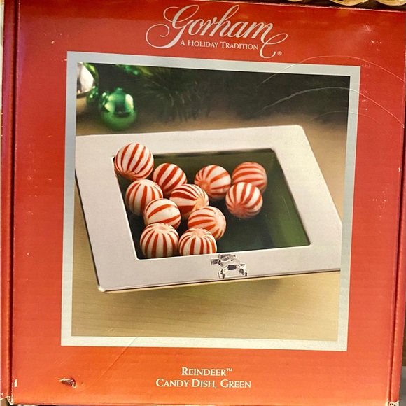 Gorham Other - Gorham Reindeer Candy Dish - Green NEW in box